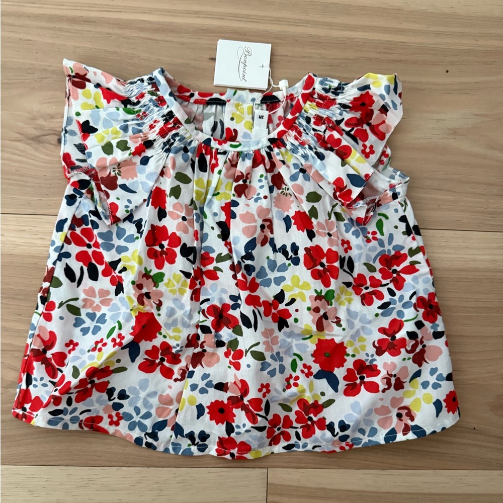 NWT Bonpoint Noelle Floral Blouse in 3M